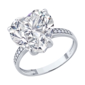 Кольцо из серебра с фианитами