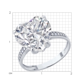 Кольцо из серебра с фианитами