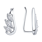 Серьги из серебра с фианитами