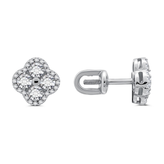 Серьги из серебра с миксом камней