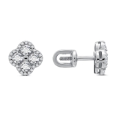 Серьги из серебра с фианитами