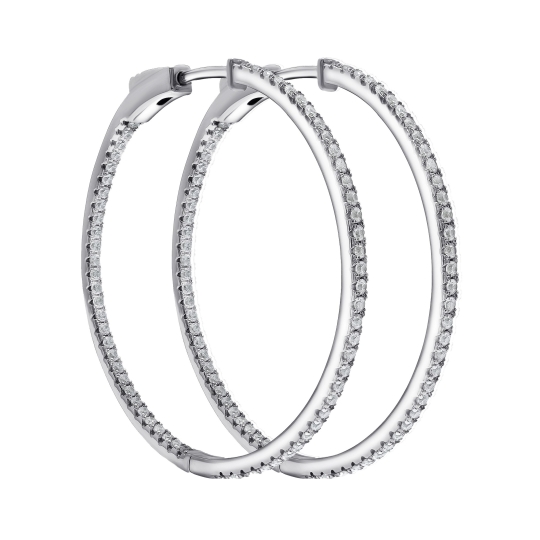 Серьги из серебра с фианитами 