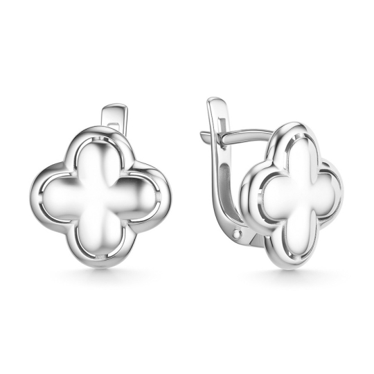 Серьги из серебра с керамикой и фианитами