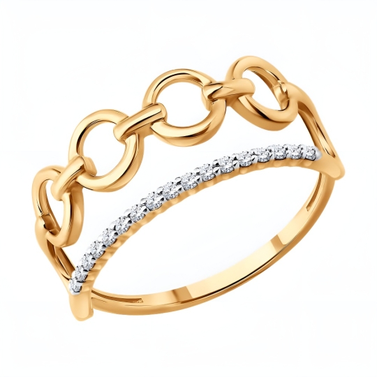 Кольцо из белого золота с фианитом