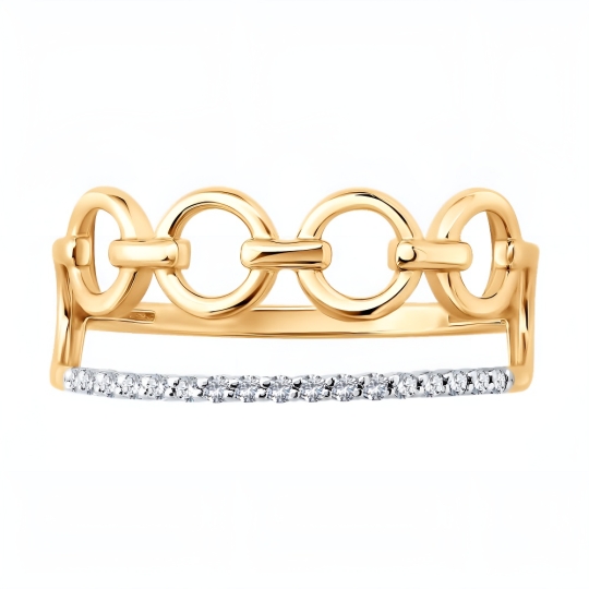 Кольцо из белого золота с фианитом