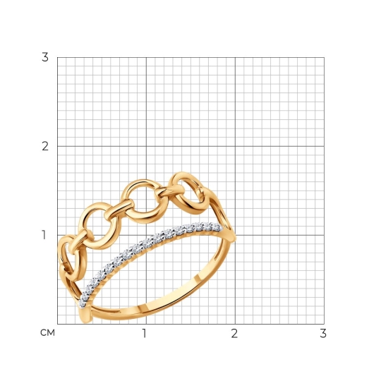 Кольцо из золота с фианитами