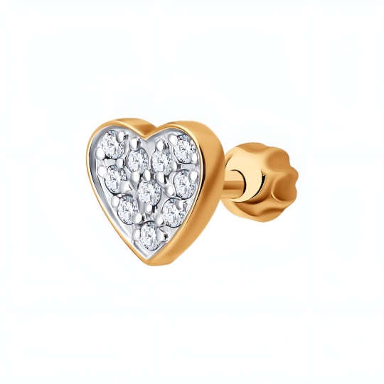 Серьги из лимонного золота с фианитами