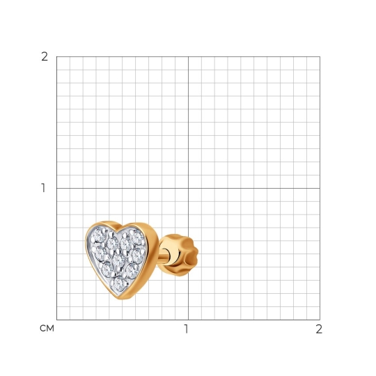 Серьги из лимонного золота с фианитами