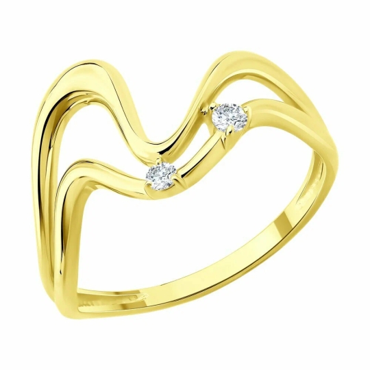 Кольцо из золота с фианитами