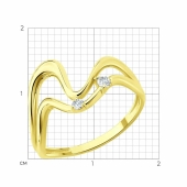 Кольцо из лимонного золота с фианитами