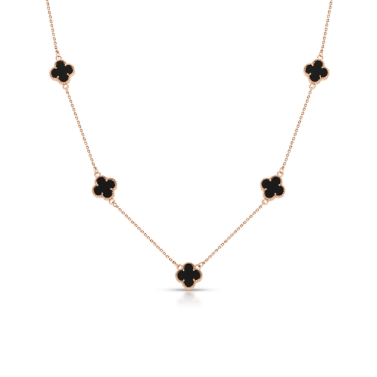 Колье на леске с золотыми вставками и фианитом