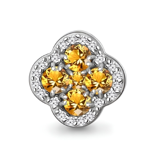 Подвеска из серебра с эмалью и фианитами