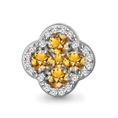 Подвеска из серебра с цитринами и фианитами