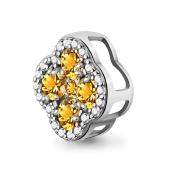 Подвеска из серебра с цитринами и фианитами