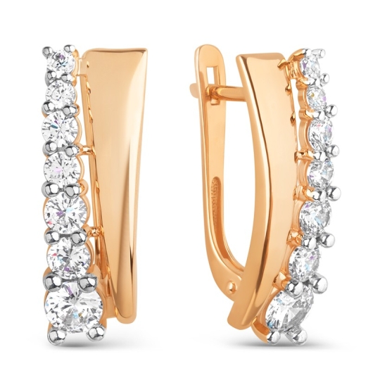 Серьги из золота с фианитами