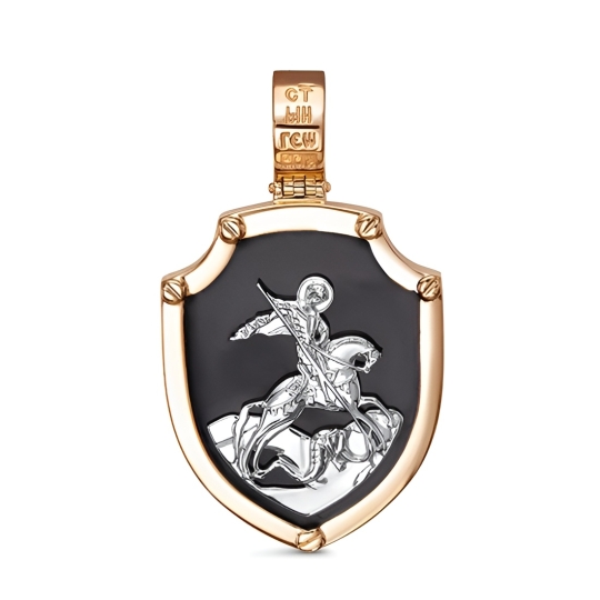 Подвеска из золота с алмазной гранью и фианитом