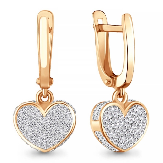 Серьги из серебра с фианитами