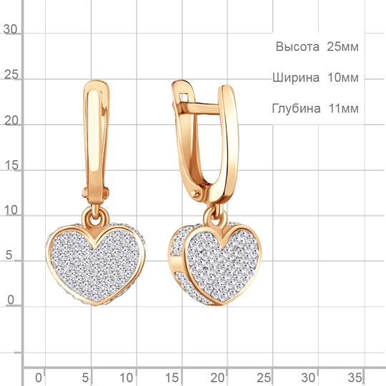 Серьги из серебра с фианитами