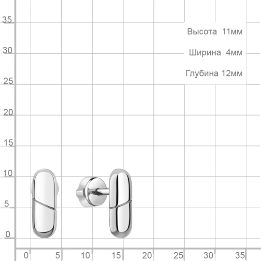 Серьги из серебра с фианитами