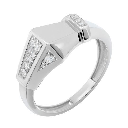 Кольцо из серебра с фианитами