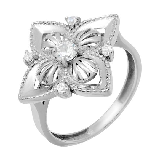 Кольцо из серебра с фианитами