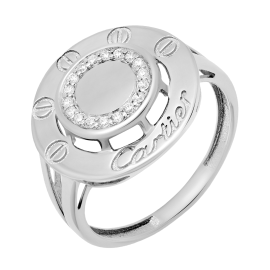 Кольцо из серебра с цитринами и фианитами