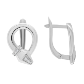 Серьги из серебра с фианитами