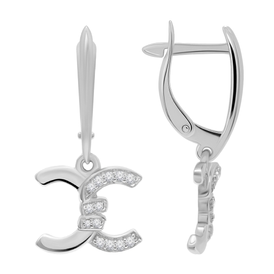 Серьги из серебра с фианитами