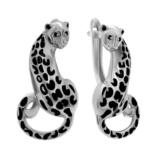 Серьги из серебра с фианитами 