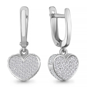 Серьги из серебра с фианитами