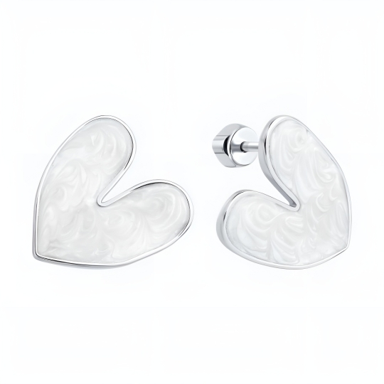 Серьги из серебра с позолотой и эмалью