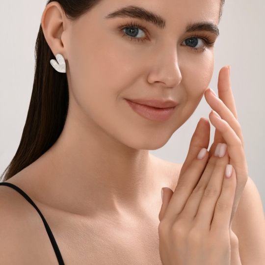 Серьги из серебра с позолотой и эмалью