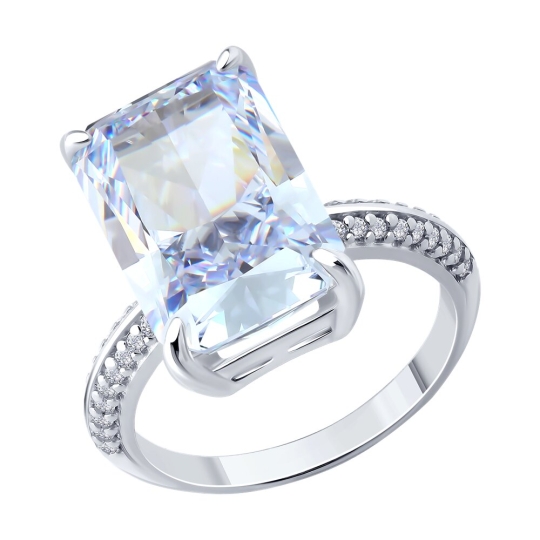 Серьги из серебра с фианитами