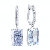 Серьги из серебра с фианитами
