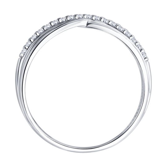 Обручальное кольцо из серебра с фианитами 