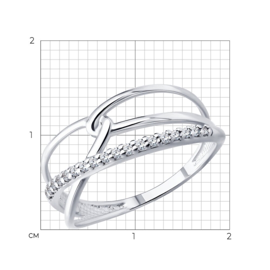 Обручальное кольцо из серебра с фианитами 