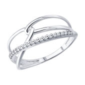 Кольцо из серебра с  фианитами