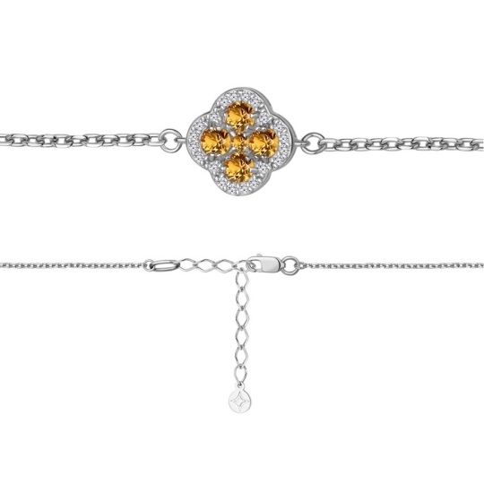 Подвеска из серебра с цитринами и фианитами