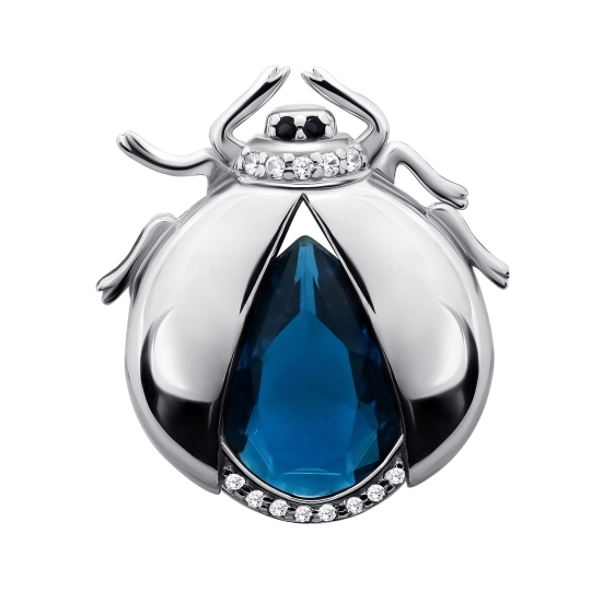 Брошь из серебра с фианитами