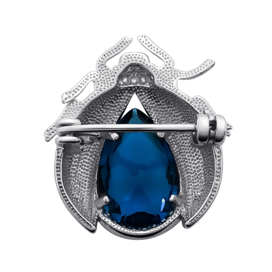 Брошь из серебра с фианитами