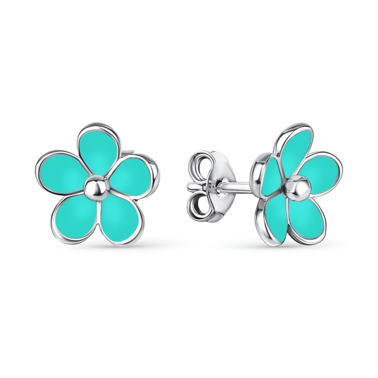 Серьги из серебра с ювелирным кристаллом