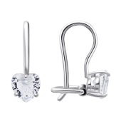 Серьги из серебра с фианитами