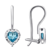 Серьги из серебра с фианитами