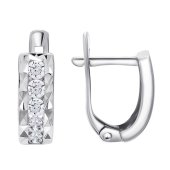 Серьги из серебра с фианитами