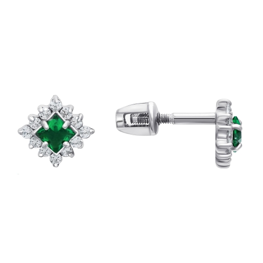 Серьги из серебра с эмалью