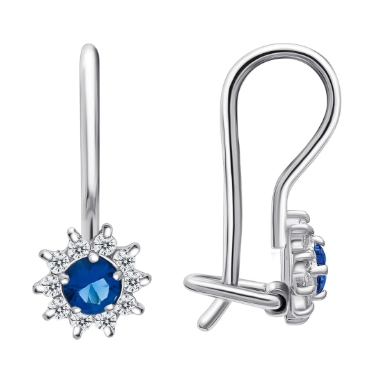 Серьги из серебра с фианитами