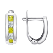 Серьги из серебра с фианитами 