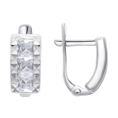 Серьги из серебра с фианитами