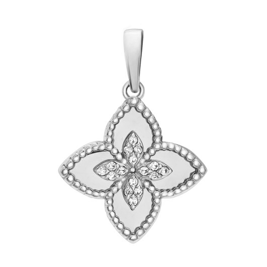 Подвеска из серебра с позолотой и фианитом