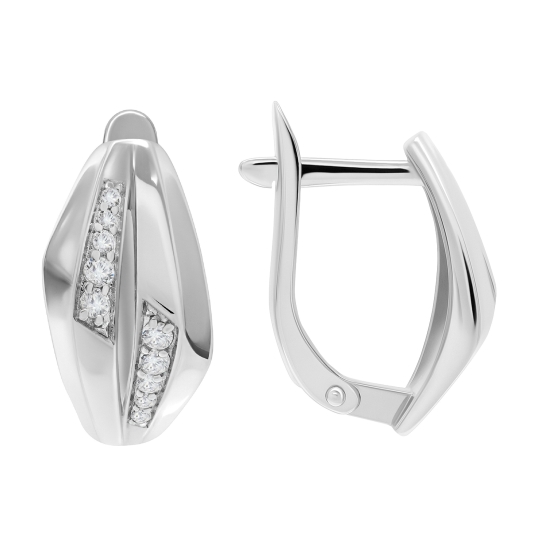 Серьги из серебра с гранатами и фианитами